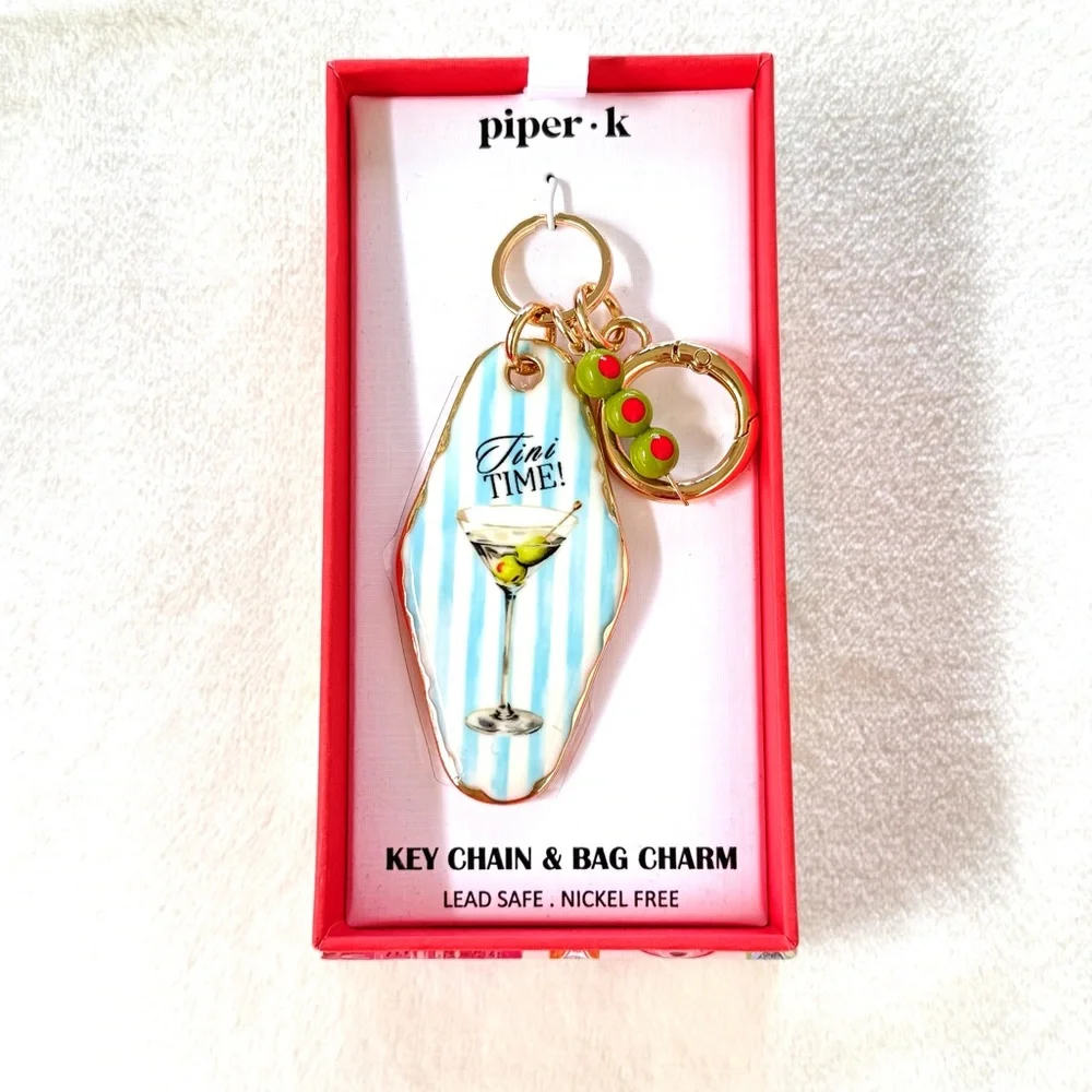 Viral Piper K “Tini Time!” Martini Key Chain / Bag Charm