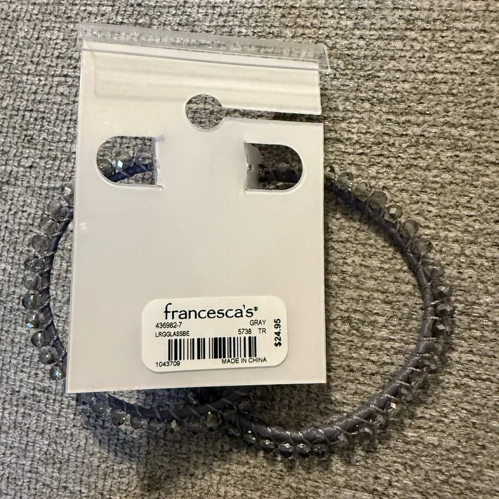 Gray Braided Hoop Earrings