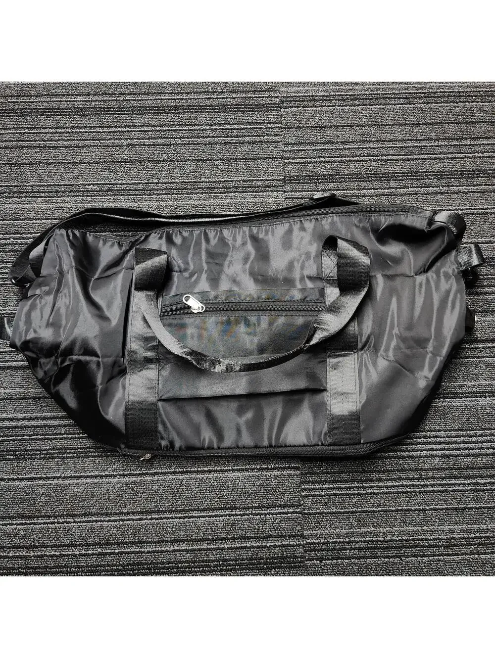 Trifabricy Foldable Travel Duffel Bag Black Carry On Gym Weekender Tote