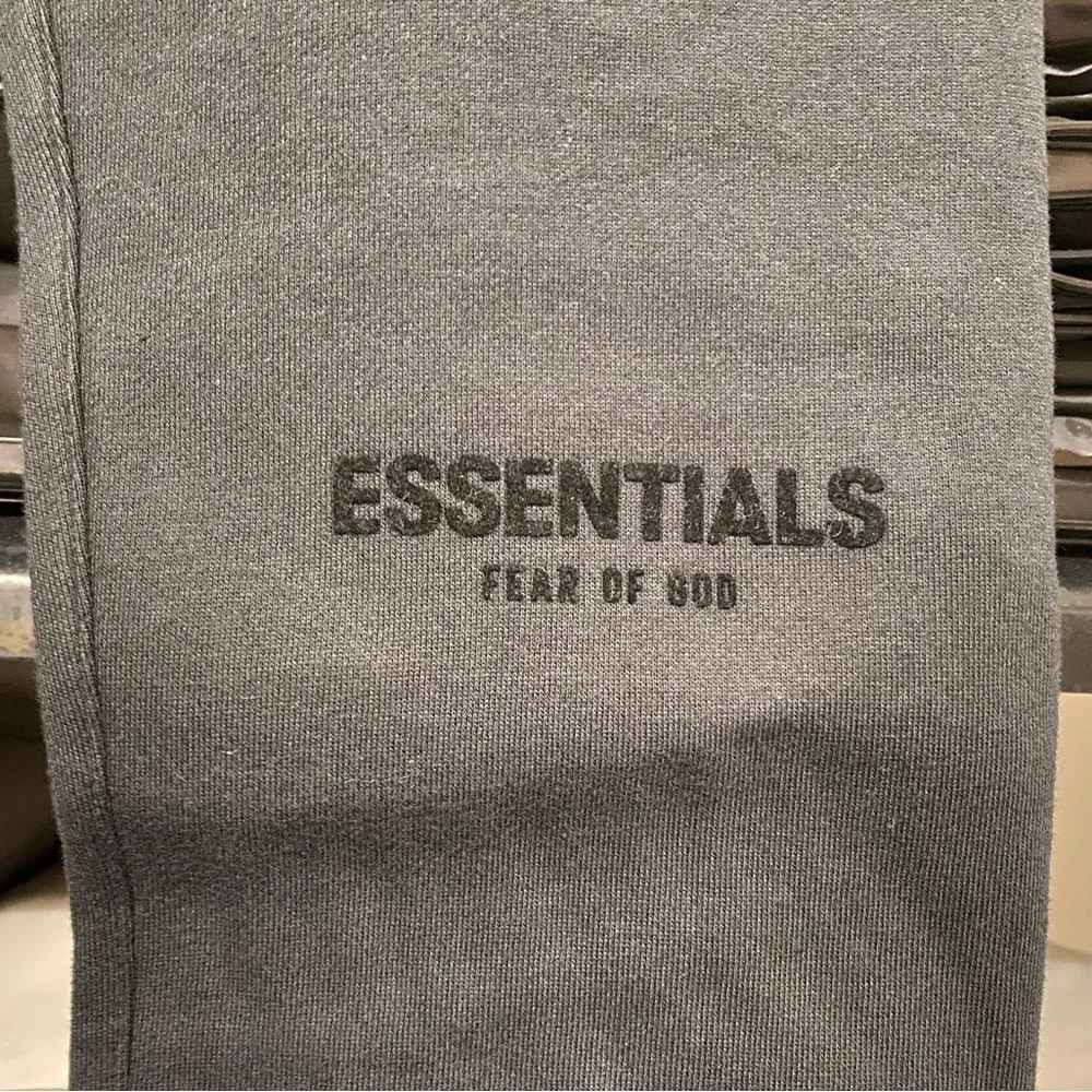 Essentials black straight lounge pants stretch limo SS2022