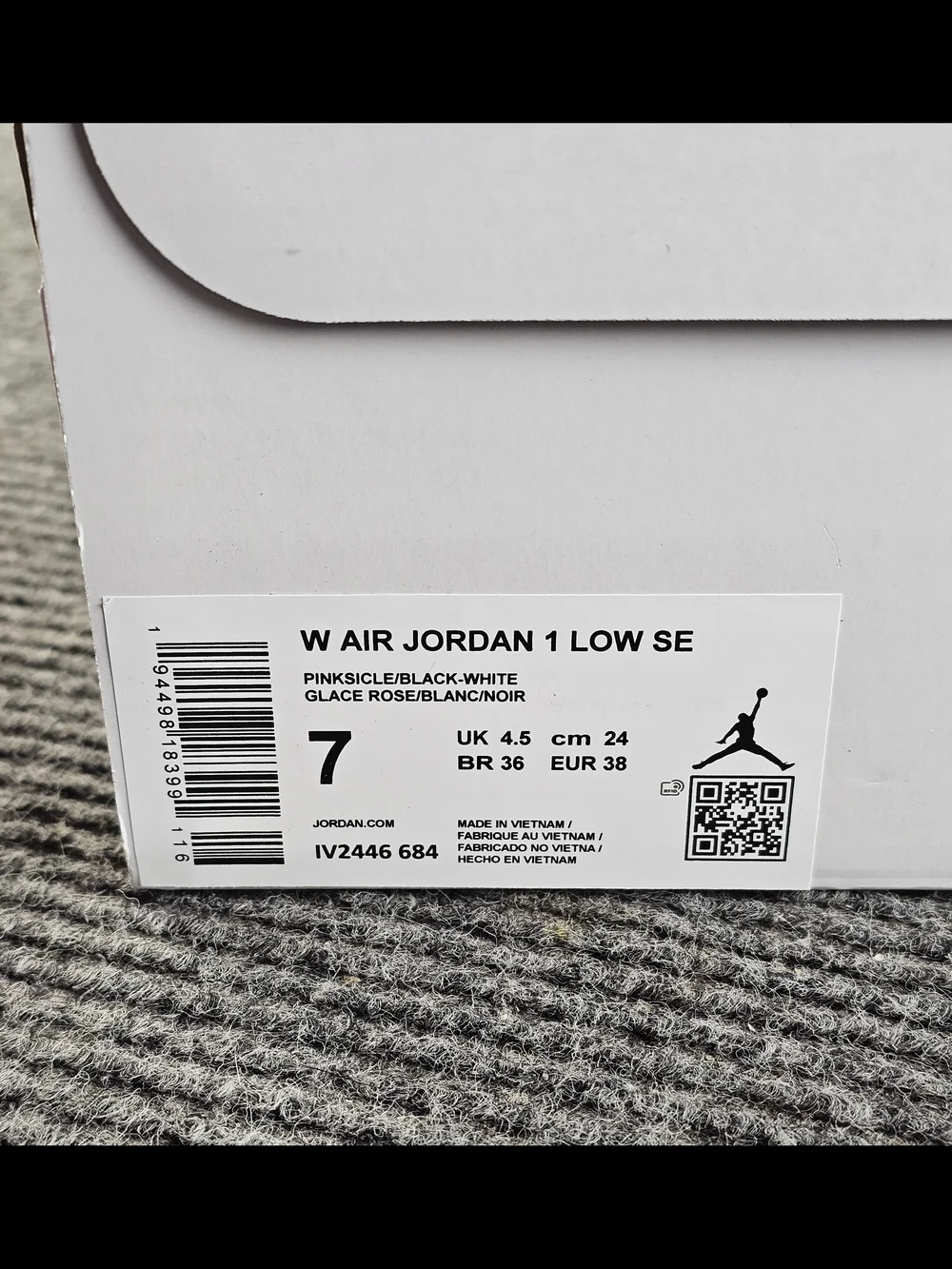 Air Jordan 1 Low SE Women's Pink Black White Sneakers