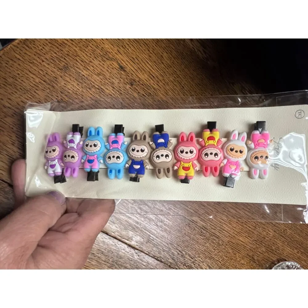 Cute Bunny Character Hair Clips Set – Colorful Kawaii Style