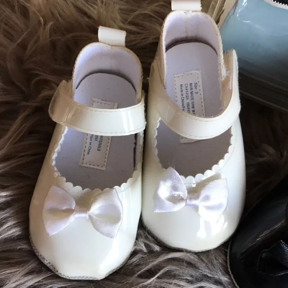 Lot of 3 Klassy Baby girl dress shoes 2 sizes