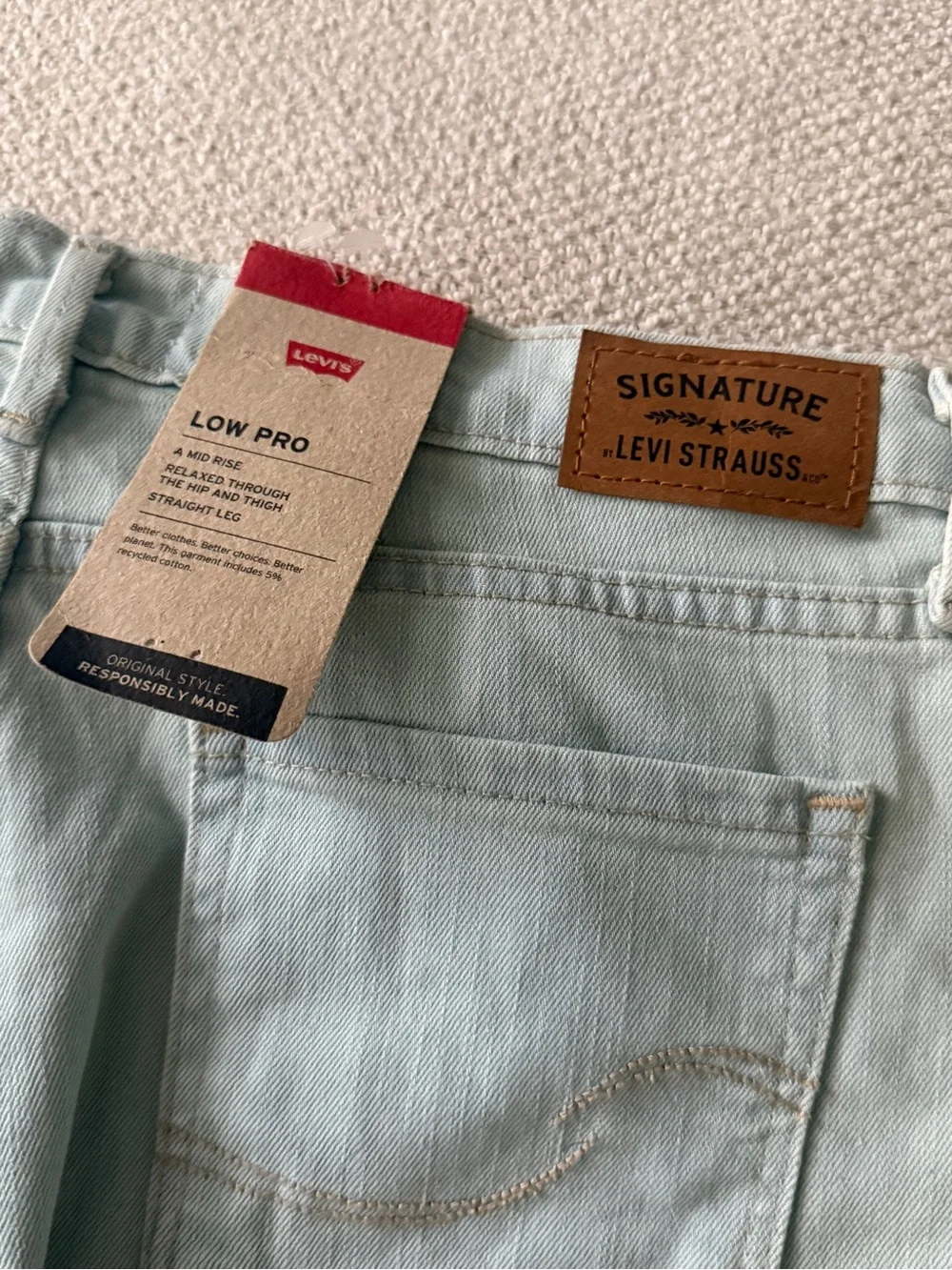 Levi’s Low Pro Light Wash Raw Hem Denim Shorts