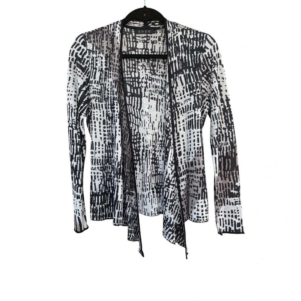 ZOZO Womens Abstract‎ Geometric Open Front Cardigan Small Handkerchief Layering