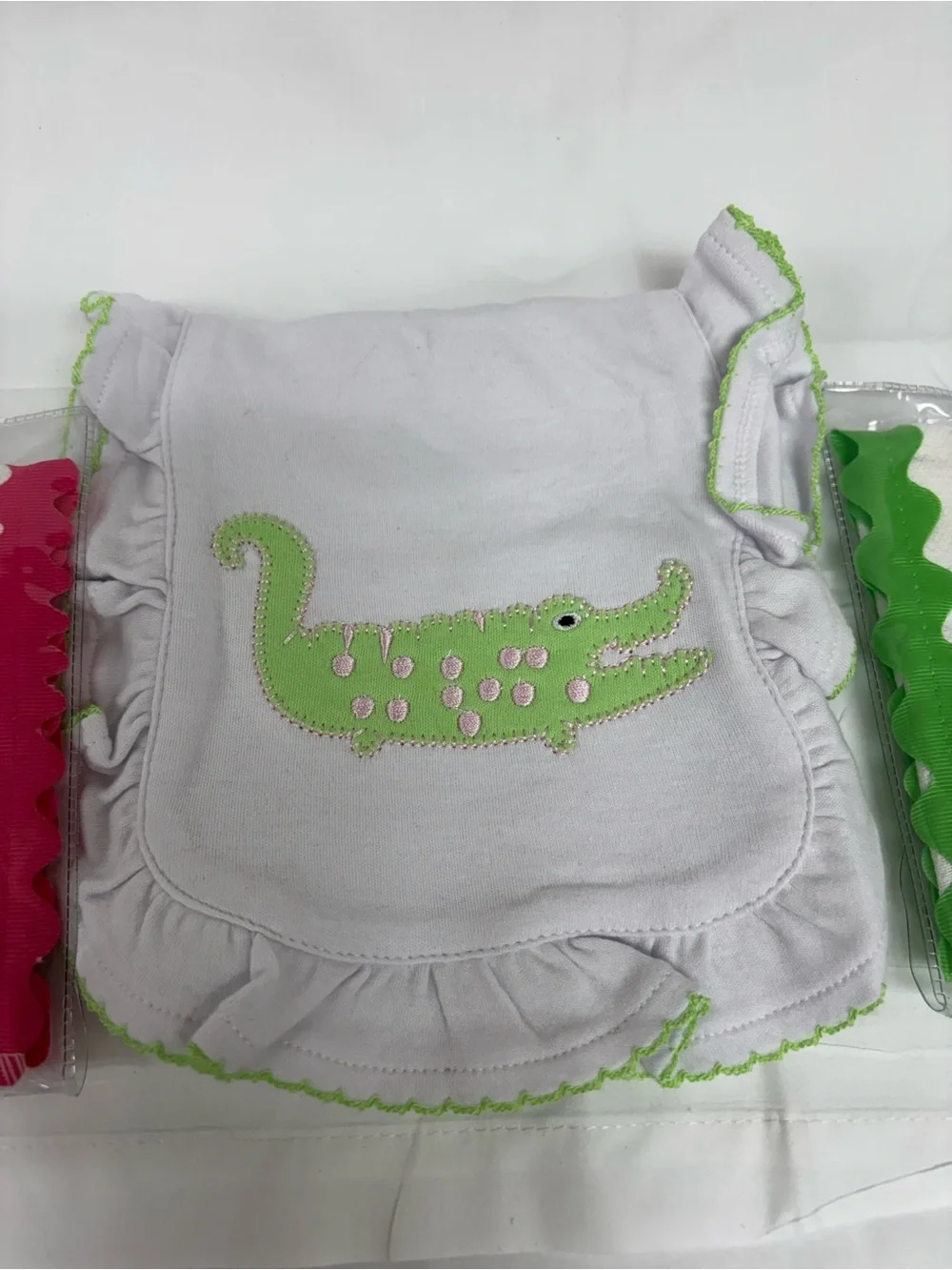 Three new Cute Applique burp cloths for baby girl.