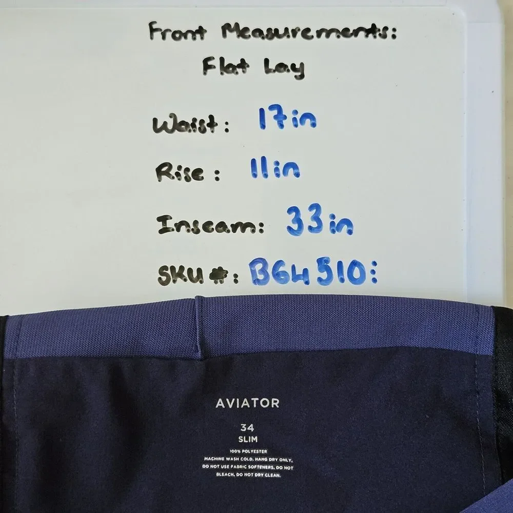 Ministry of Supply‎ Pants Navy Blue Aviator Slim Tapered Golf 34x33 Performance