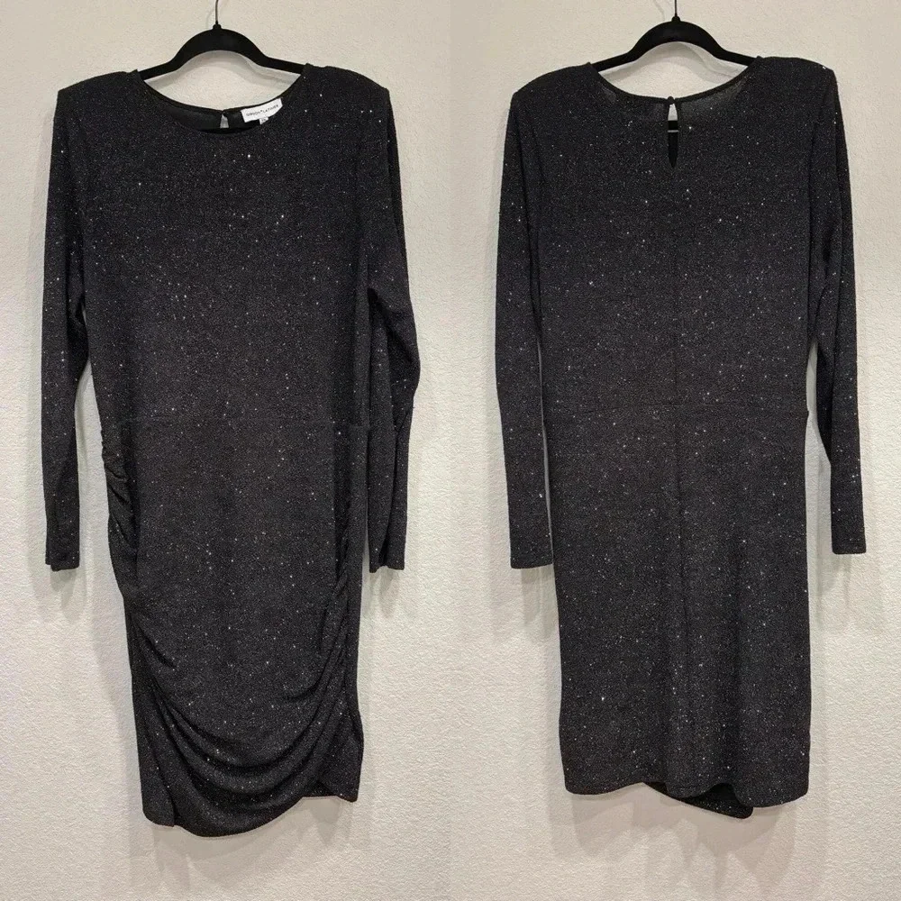NWT Gibson Latimer Black With Multicolor Rainbow Glitter‎ Mini Dress