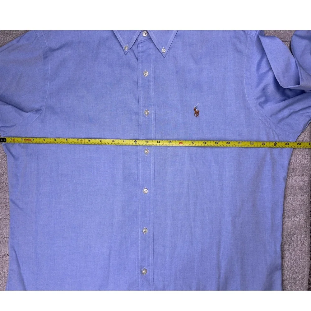 Polo Ralph Lauren Button Down‎ Shirt Mens 16.5 Blue Classic Fit Oxford L/S