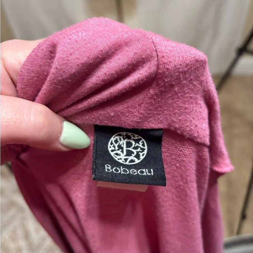 Bobeau Pink Open Front Drape Cardigan Soft Lightweight Long‎ Sleeve Women’s
