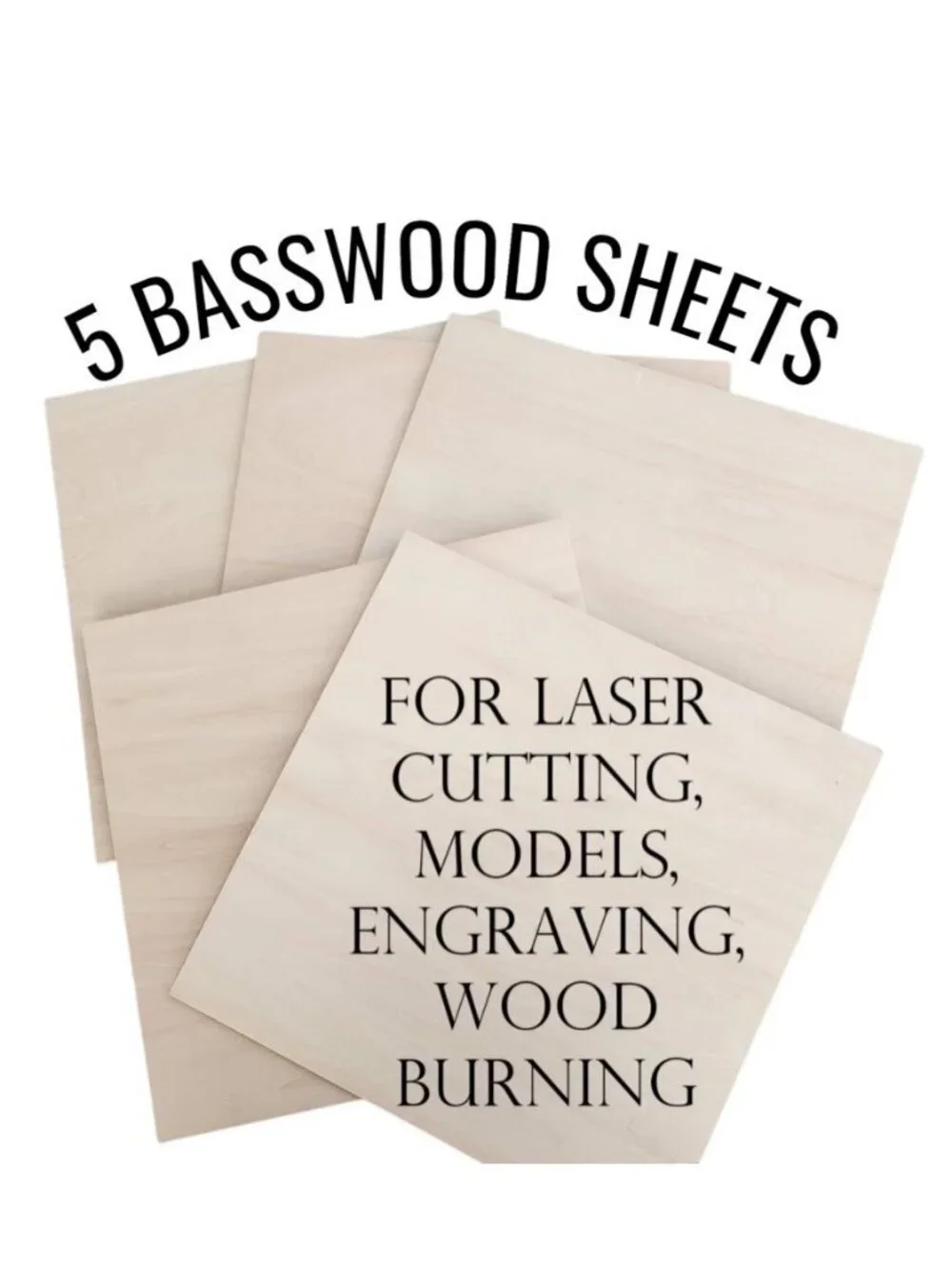 5 Pack Basswood Sheets 12