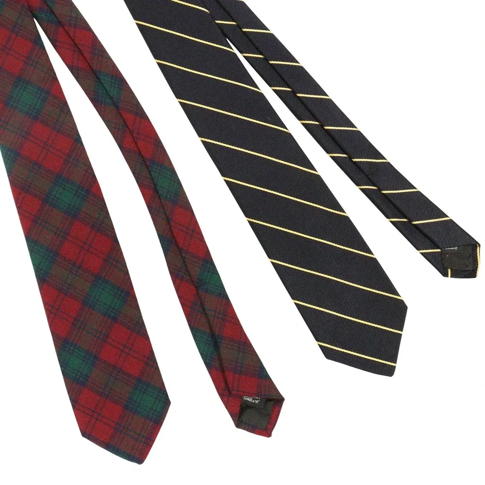 Vintage Robert Talbott Tie Set Plaid Striped Preppy Wool Silk Kids