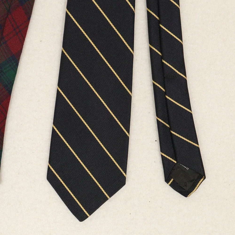 Vintage Robert Talbott Tie Set Plaid Striped Preppy Wool Silk Kids