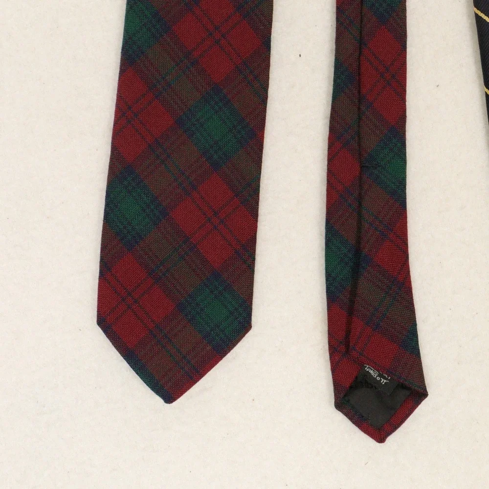 Vintage Robert Talbott Tie Set Plaid Striped Preppy Wool Silk Kids