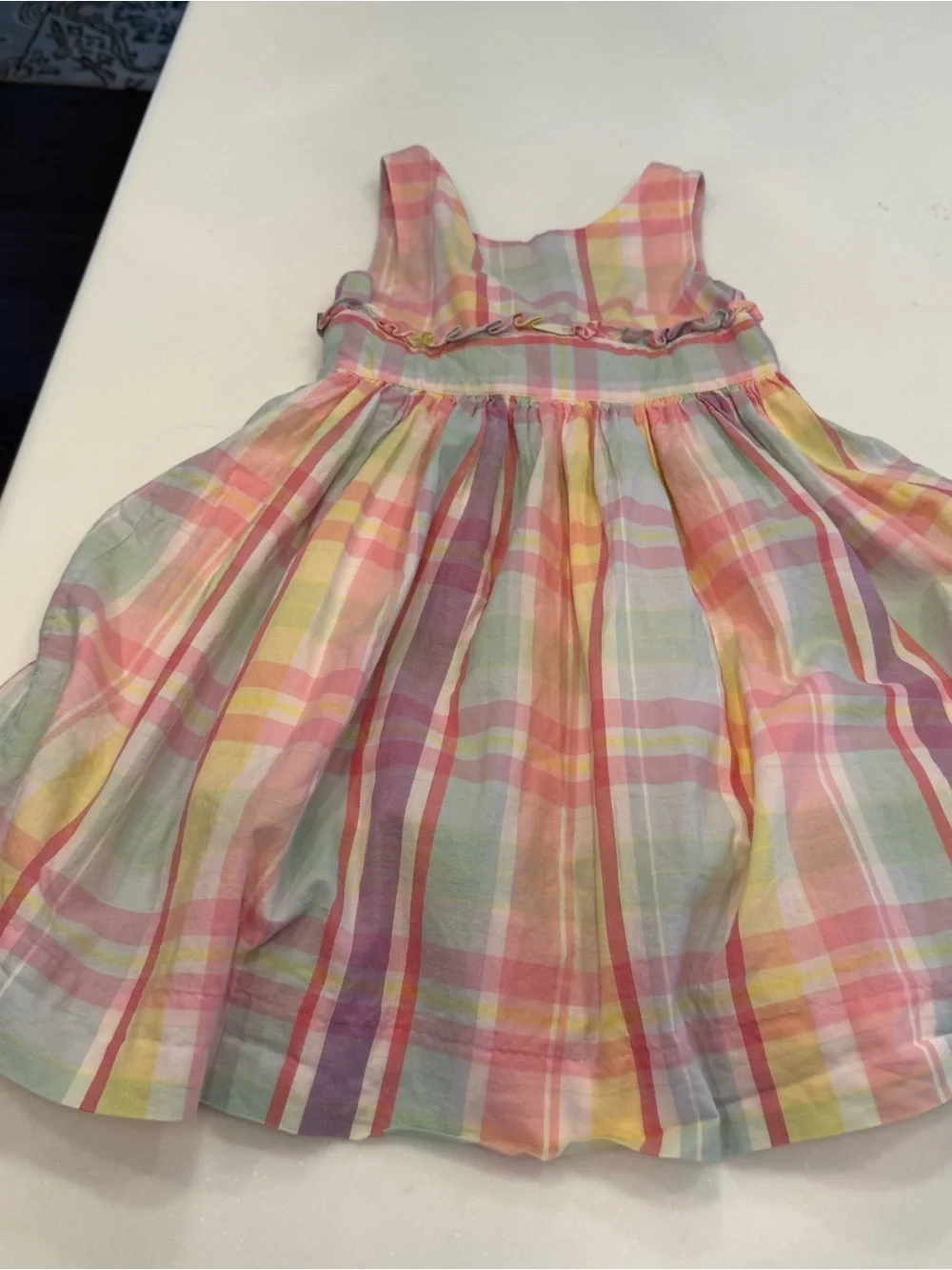 Polo Ralph Lauren Girls Cotton Plaid Shirt dress Multi Color Sz 4 NWT