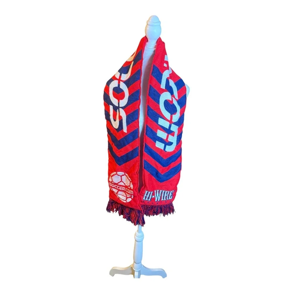 Ruffneck Soccer Hi-Wire Brewing Scarf‎ Red Blue Soccer Fan Accessory