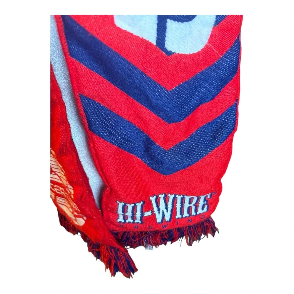 Ruffneck Soccer Hi-Wire Brewing Scarf‎ Red Blue Soccer Fan Accessory