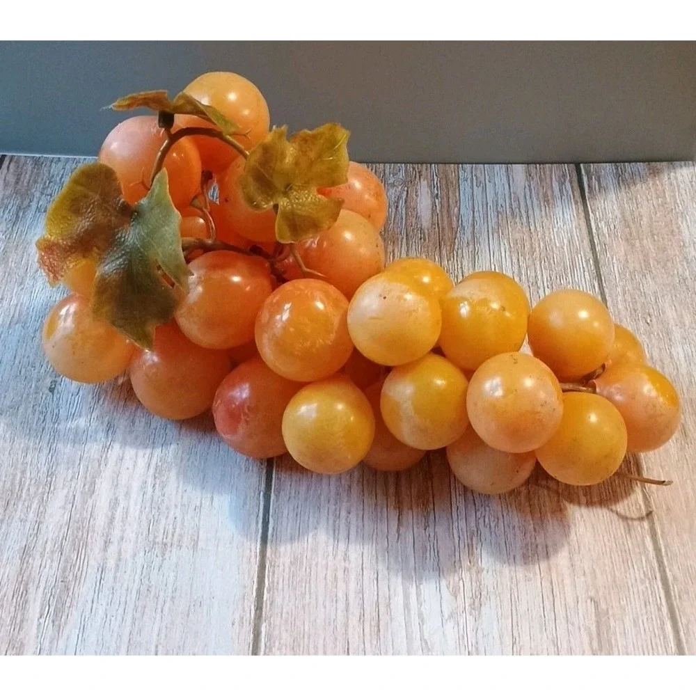 Vintage Realistic Fake Yellow Orange‎ Grapes Rubber Fruit Decor 1 Piece 11