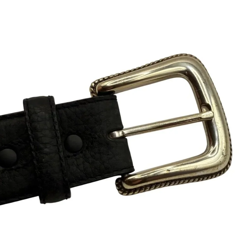 Resistol Unisex Black Leather Belt sz 50 Western Style Fits 47–51
