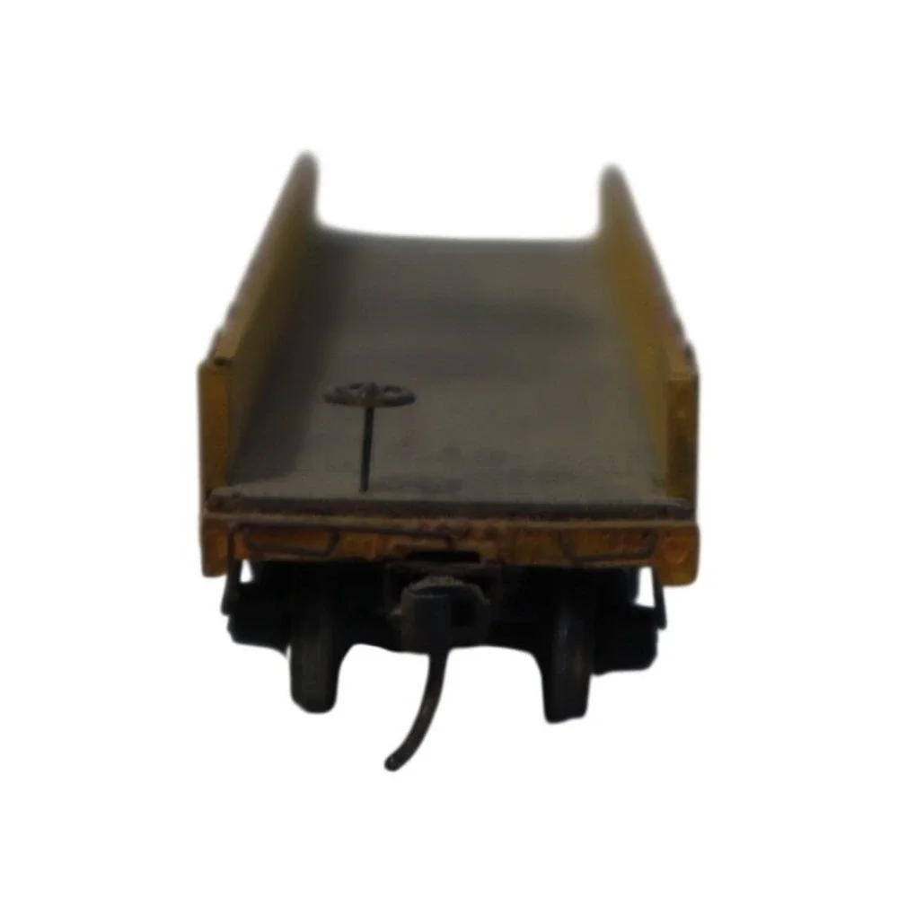 HO Scale Low Side Gondola Freight Car Yellow Weathered X 03 Kadee Couplers