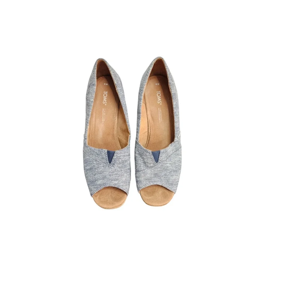 LOT Of TOMS Wedge Heels Blue,‎ Black sz 8