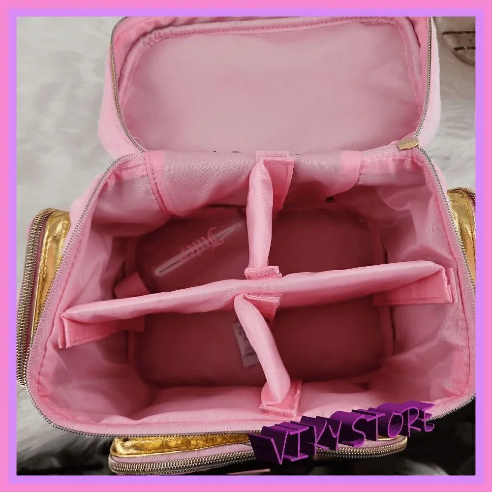 NWT 💖 {Juicy Couture} Glamorous Travel Companion: Pink Velvet Gold Foil Train