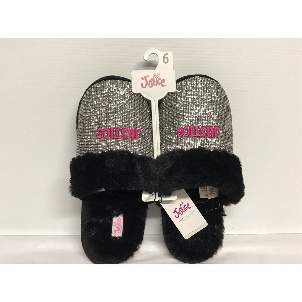 Justice Size 6 Girls Slip On House Shoes #8‎