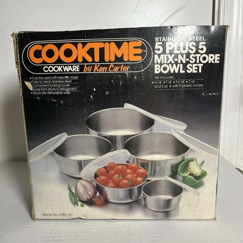 Cooktime Cookware By‎ Ken Carter Stainless Steel Mix And Store Bowl Set
