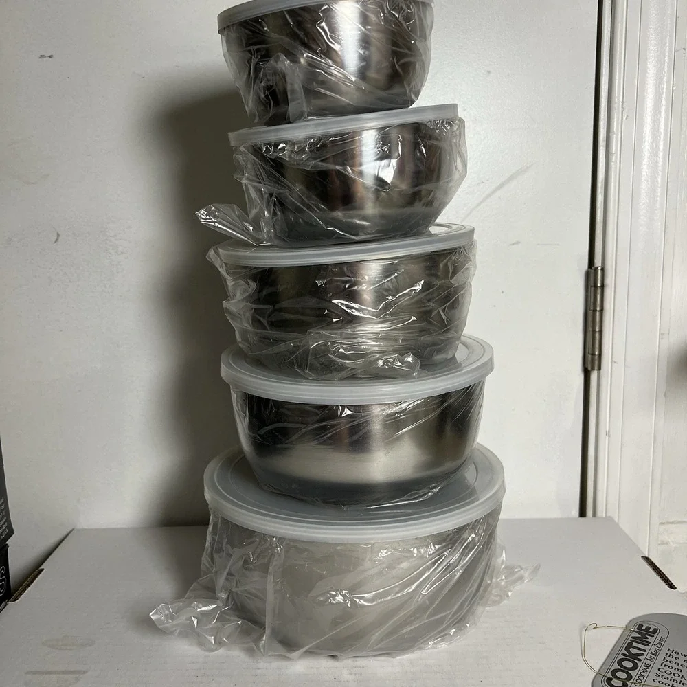 Cooktime Cookware By‎ Ken Carter Stainless Steel Mix And Store Bowl Set