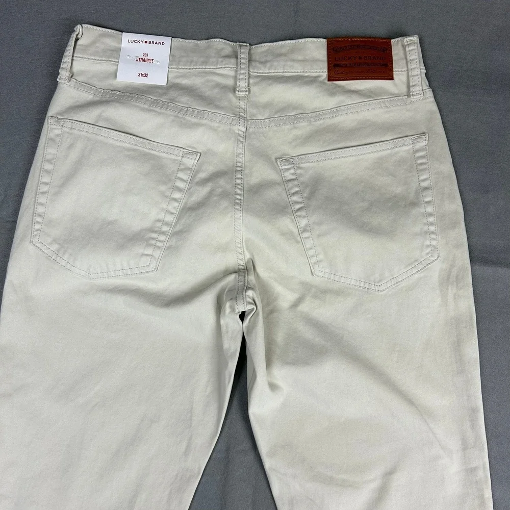 Lucky Brand 223 Straight Advanced Stretch Jeans Mens 31x32 Beige