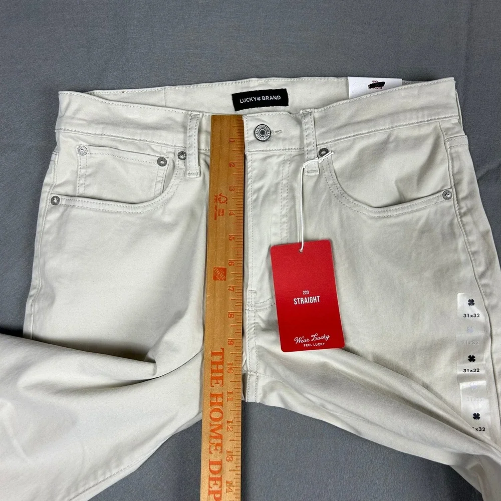 Lucky Brand 223 Straight Advanced Stretch Jeans Mens 31x32 Beige