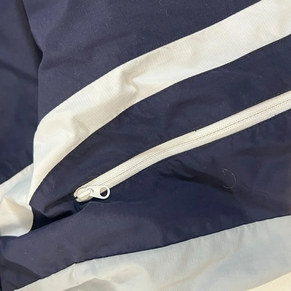 FootJoy Troon Mens Golf Windbreaker Jacket Navy & Gray White Zipper Lightweight‎