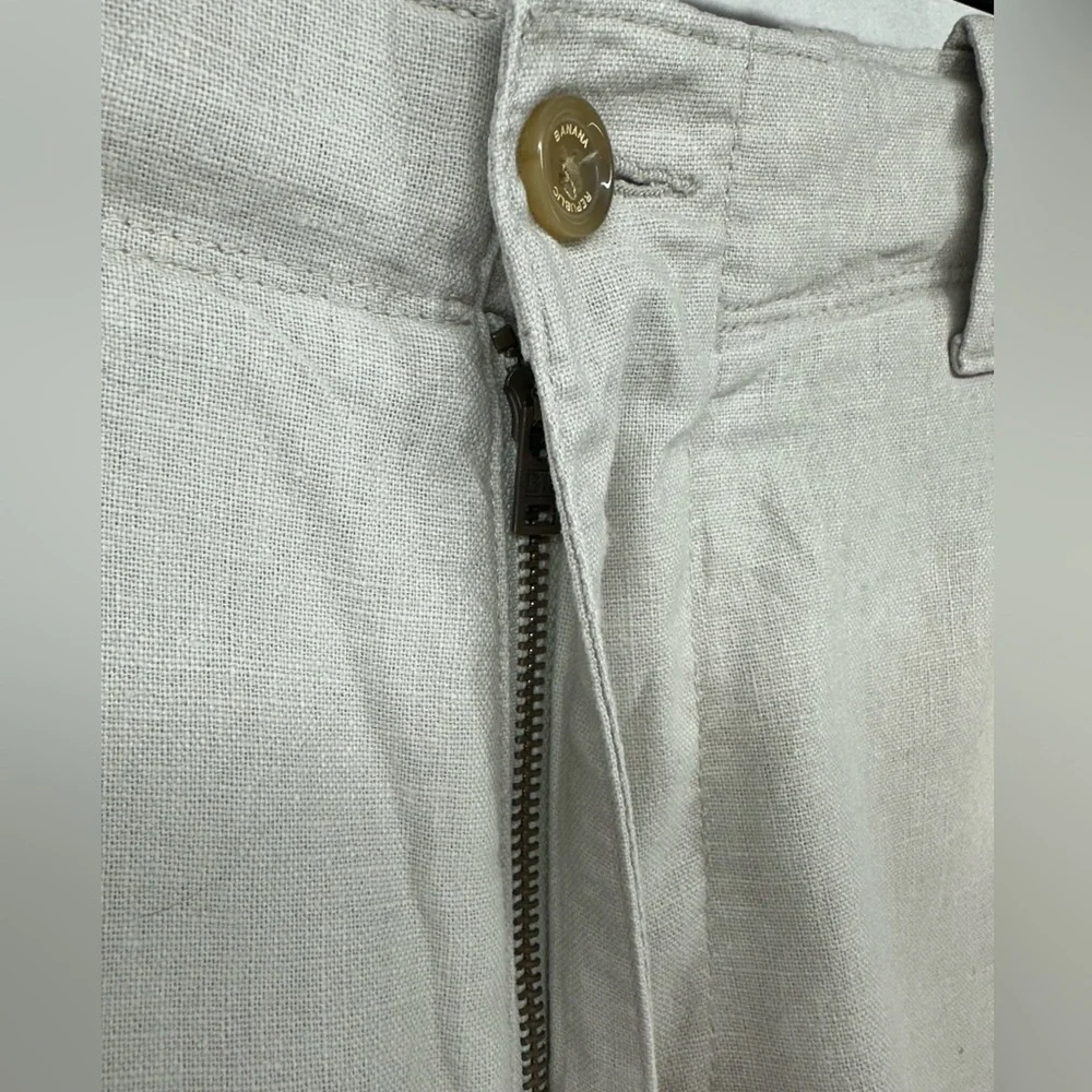 Banana Republic Pants Tan Linen Blend Zipper Drawstring Chino Mens 35x32 (35x31)