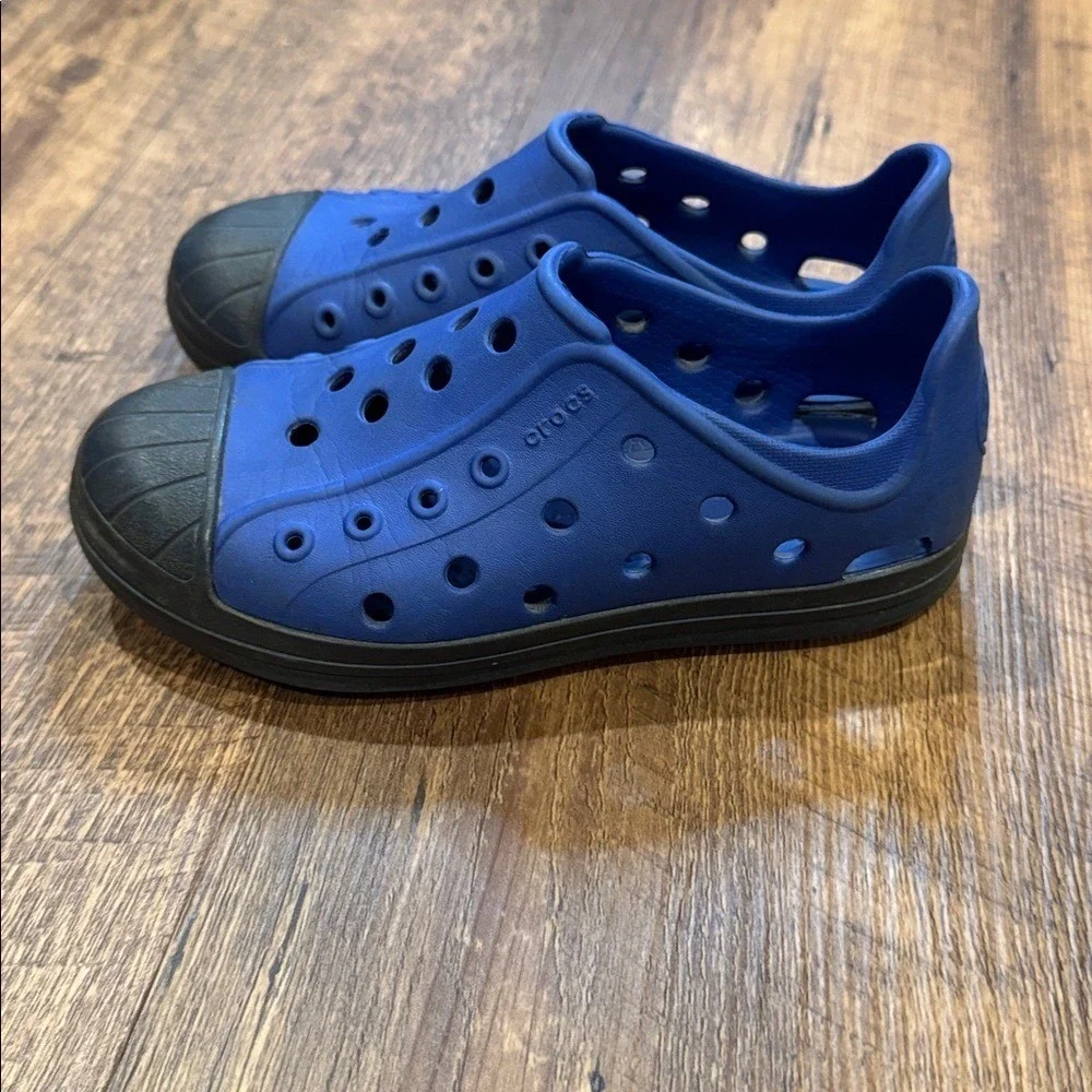 CROCS Blue Water Shoes Kids 12c Slip‎ On Lighweight Pool Beach Grip Sole Summer