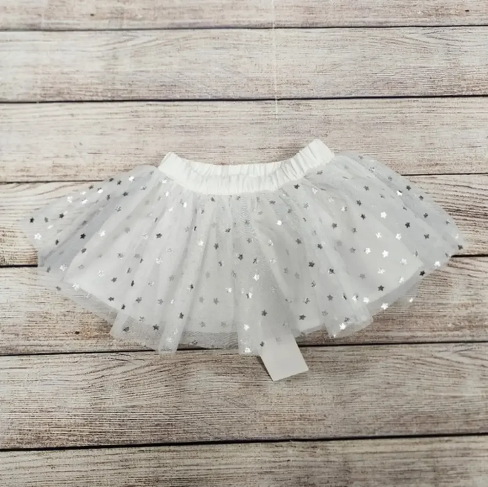 Gymboree‎ White Silver Star Tutu Skirt