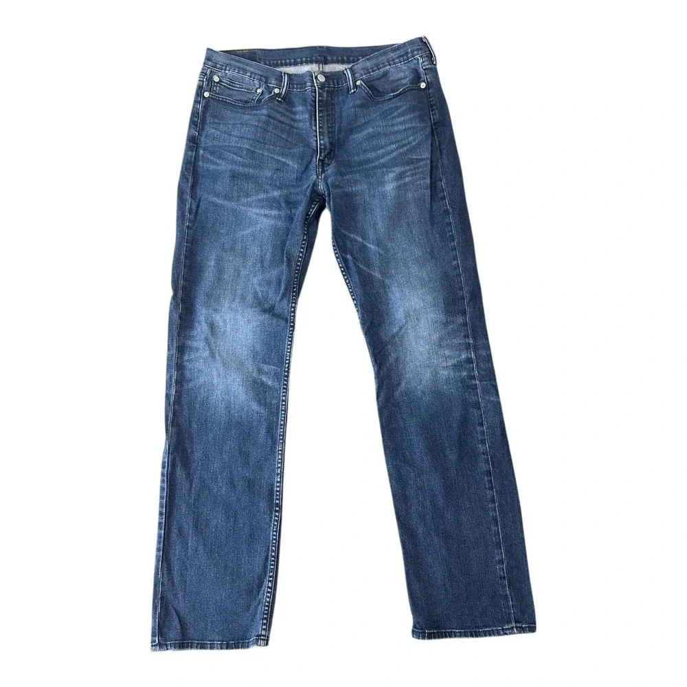 Levis 514 Jeans Mens 36x34 Blue Dark Wash Cotton Straight‎ Fit Denim