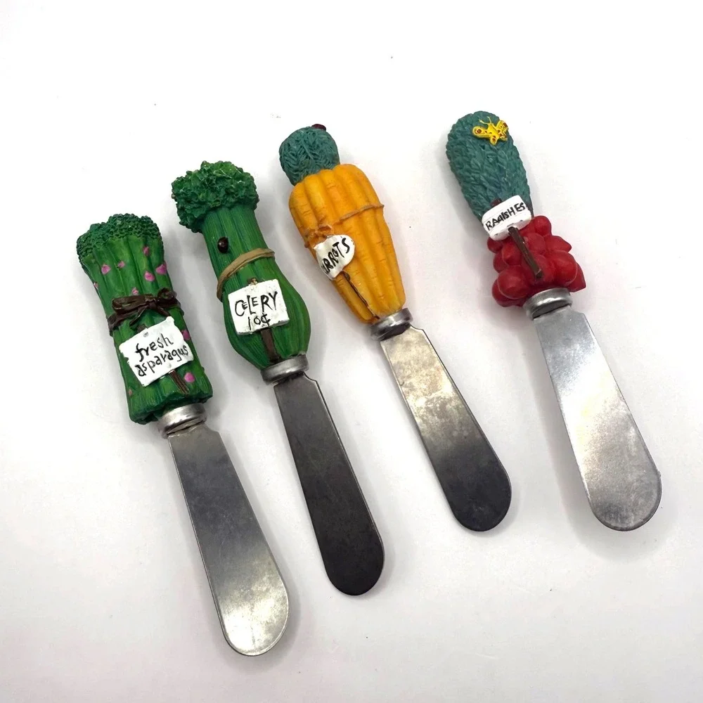 Vintage Vegetable Butter Knife Set‎ – Whimsical Garden Spreader Knives