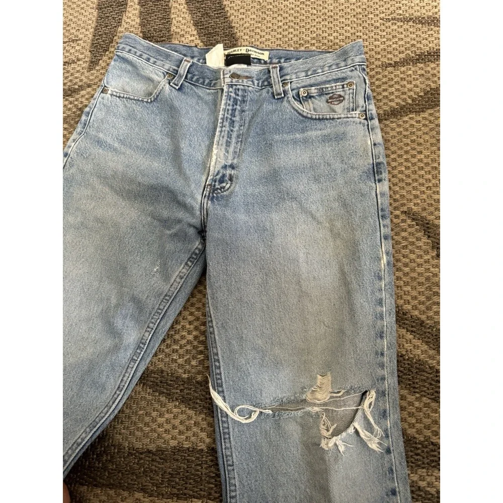 Vintage Harley Davidson Jeans Mens 32x30 Blue Biker Relaxed Straight Made USA‎