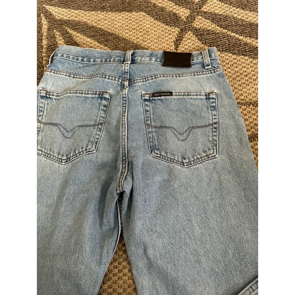 Vintage Harley Davidson Jeans Mens 32x30 Blue Biker Relaxed Straight Made USA‎