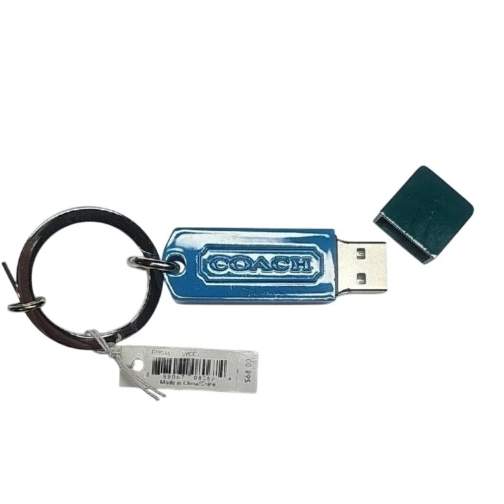 Coach Keychain‎ USB Drive Blue 8GB Keyring F69036 NWT