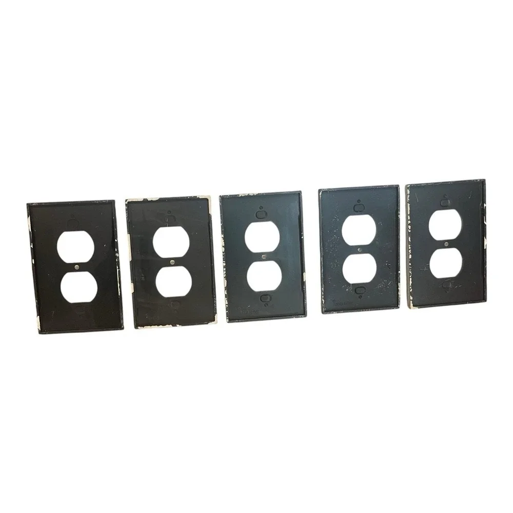 Lot of 5 2005 LHMC Liberty Hardware Metal Electrical Outlet Plate Cover