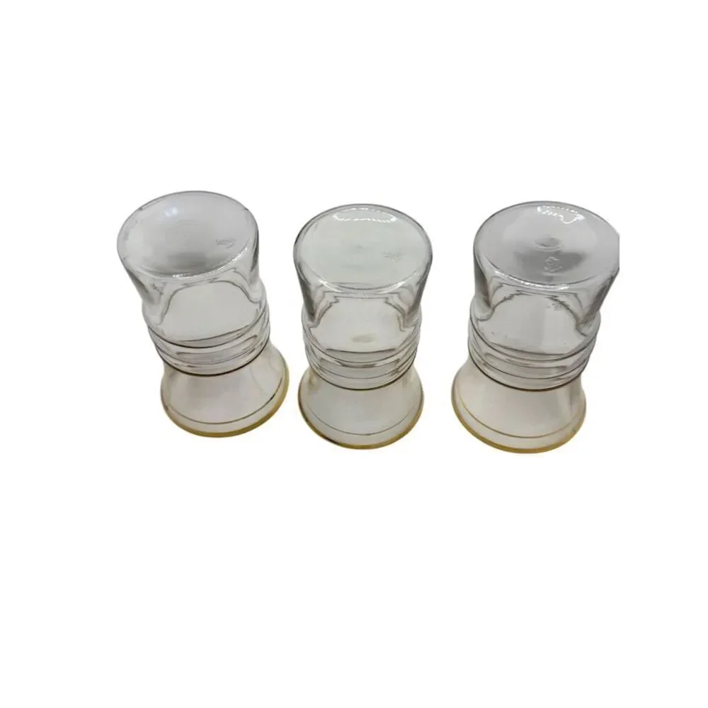 Anchor Hocking Gold Rim Ribbed Glass Tumblers Set of 3