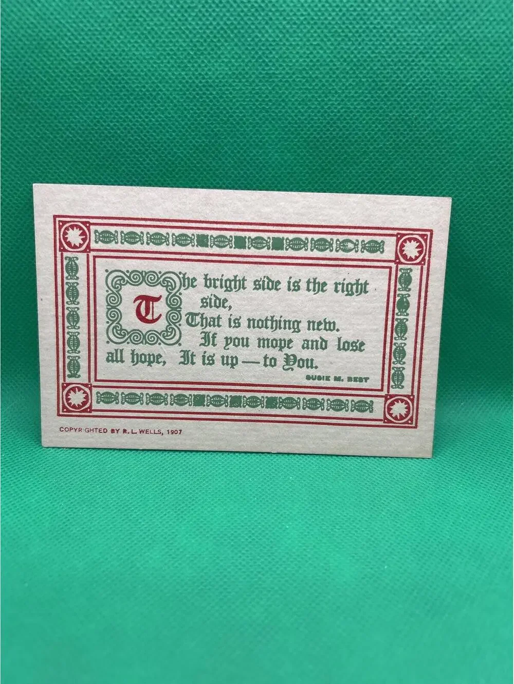 Vintage 1907 Inspirational Postcard with Decorative Border =box5 -box5
