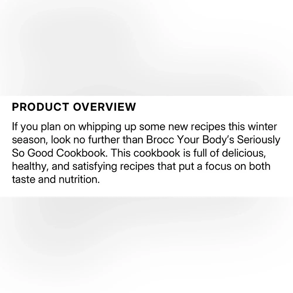 Brocc Your Body Seriously So Good Cookbook