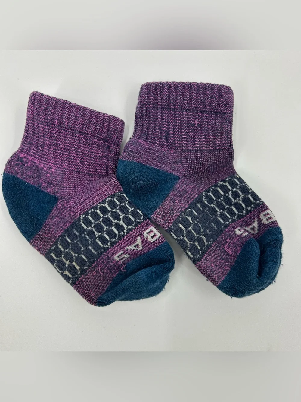 Bombas Purple and Navy Toddler Socks