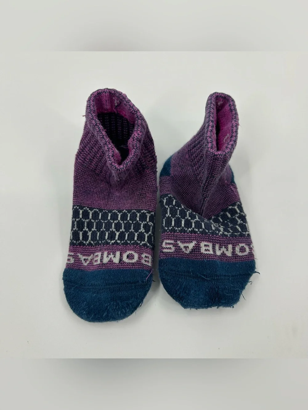 Bombas Purple and Navy Toddler Socks