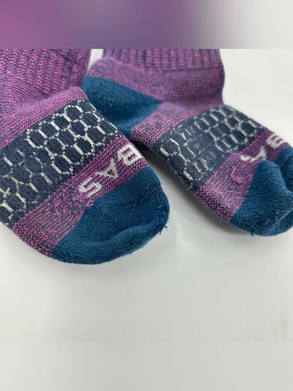 Bombas Purple and Navy Toddler Socks