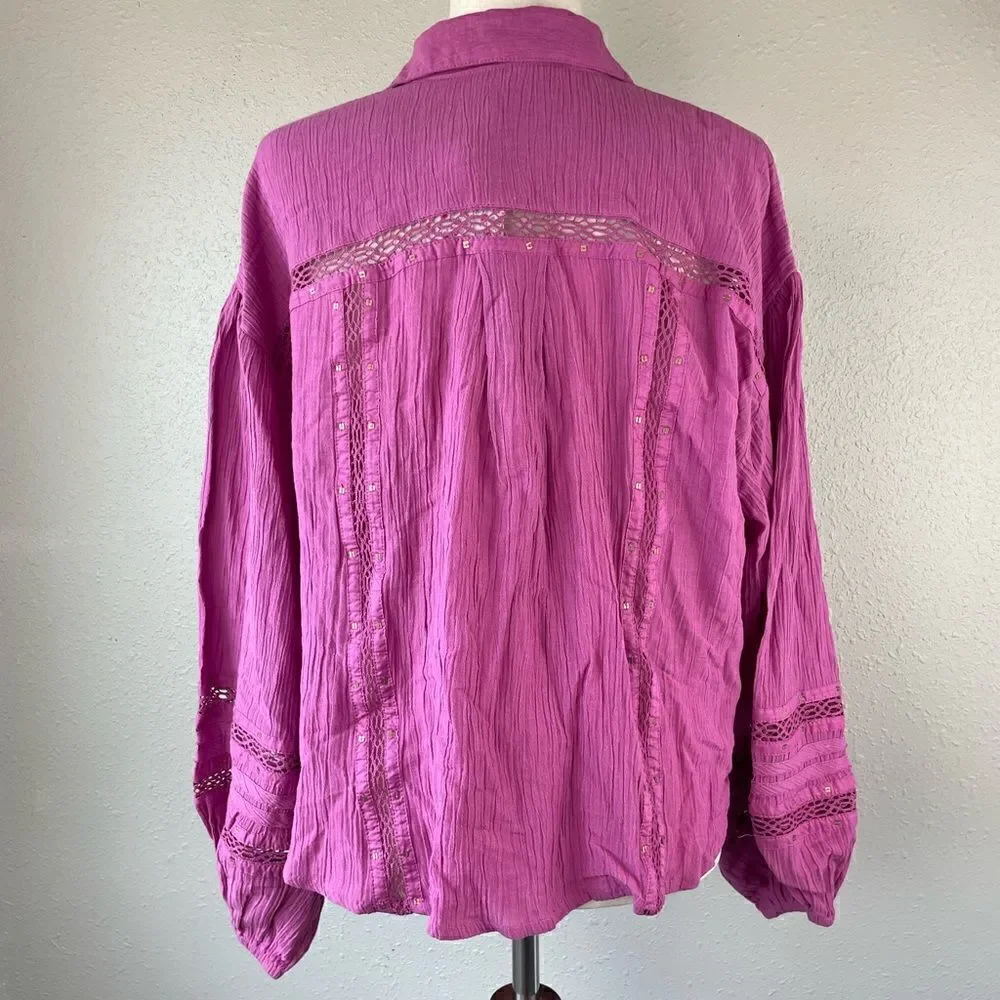 NWT Free People Electra Button Down Shirt Size S