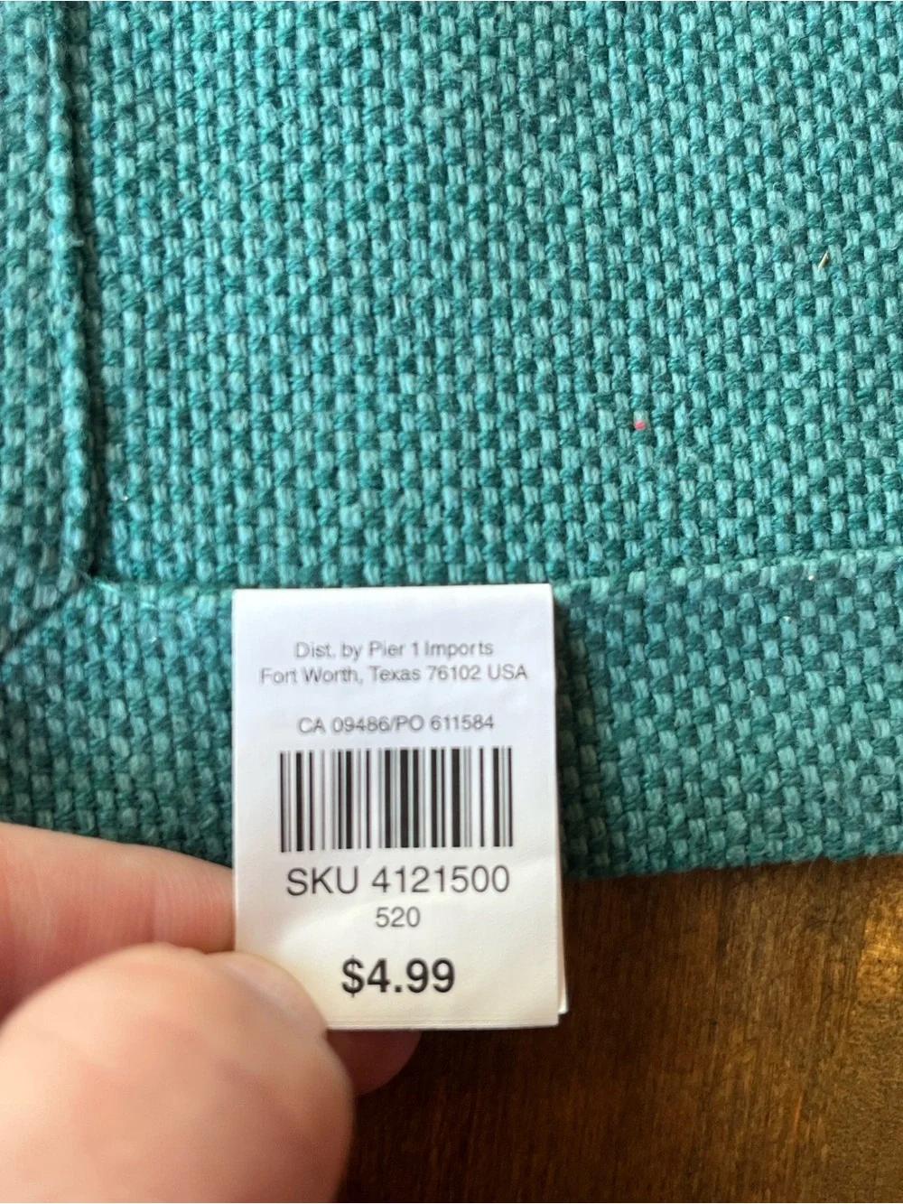2 Pier 1 Teal Waffle-Weave Cotton Placemats NWT Boho Cottagecore Farmhouse