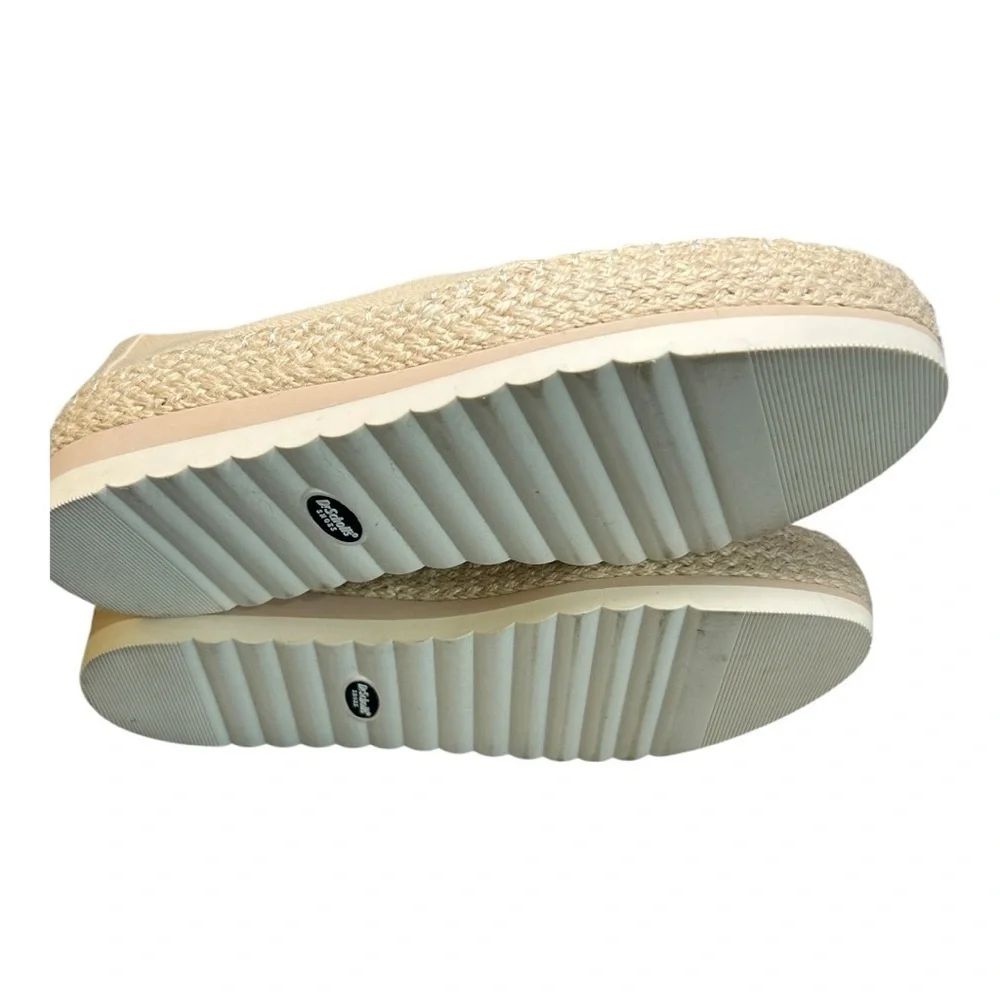 Dr. Scholl's Discovery Women's Espadrille Slip-Ons Cream Wedge Cotton Shoes